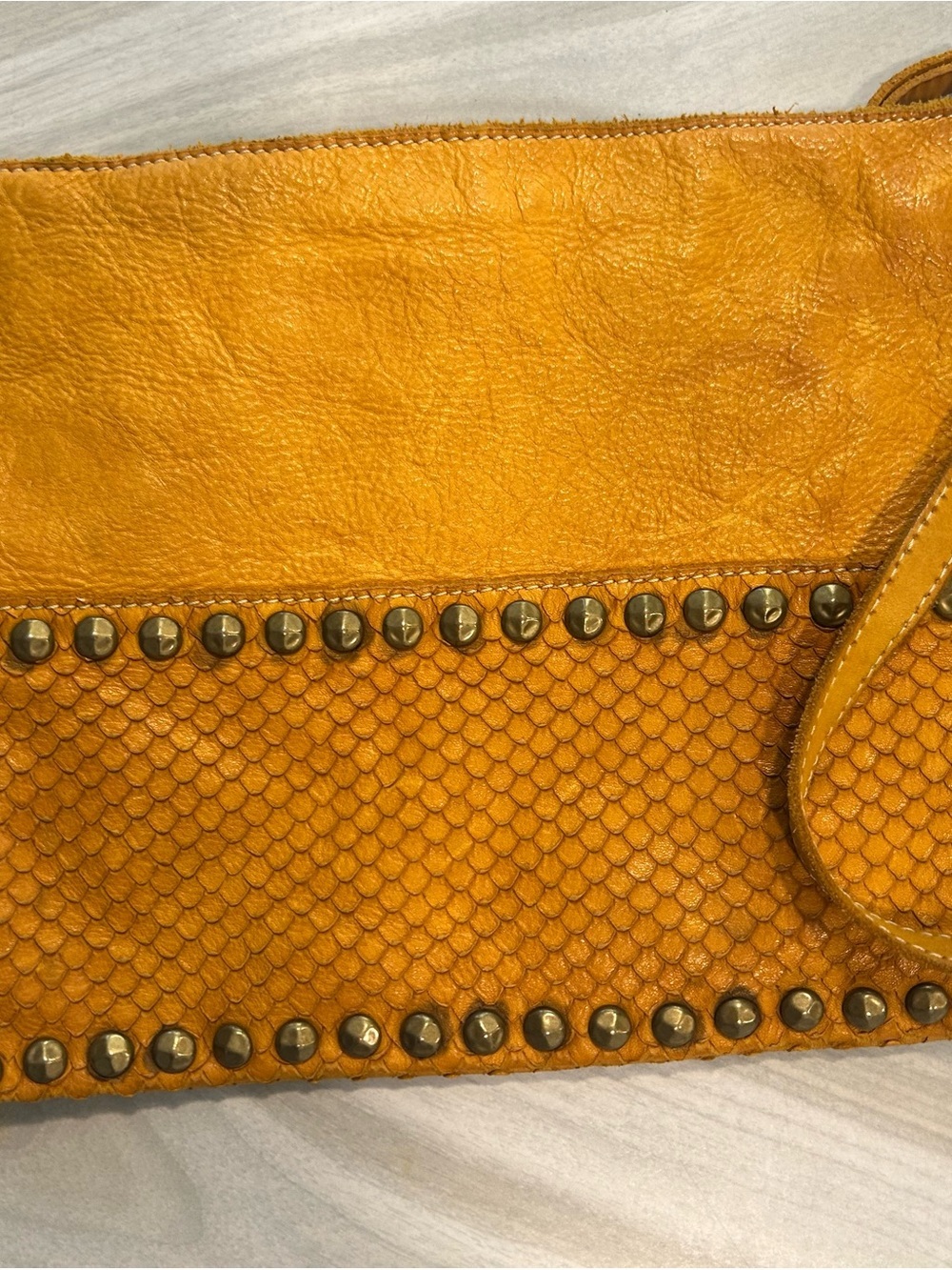 Costanza Yellow Studded Crossbody Bag - Picture 2 of 6
